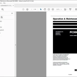 KOMATSU PC3000-6 EXCAVATOR HYDRAULIC MINING SHOVEL OPERATION & MAINTENANCE MANUAL 06372 - PDF DOWNLOAD