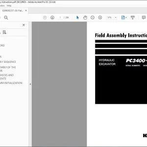 KOMATSU PC3400-11MO HYDRAULIC EXCAVATOR FIELD ASSEMBLY MANUAL 36301 - PDF DOWNLOAD