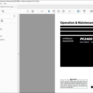 KOMATSU PC3400-11MO HYDRAULIC EXCAVATOR OPERATION & MAINTENANCE MANUAL 36301 - PDF DOWNLOAD