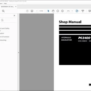 KOMATSU PC3400-11MO HYDRAULIC EXCAVATOR SHOP MANUAL 36301 - PDF DOWNLOAD