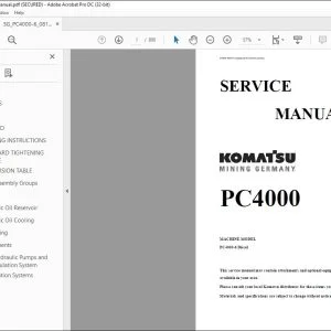 KOMATSU PC4000-6 DIESEL EXCAVATOR SERVICE MANUAL 08178/78/79/83/84 - PDF DOWNLOAD