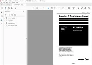 KOMATSU PC4000-6 EXCAVATOR HYDRAULIC MINING SHOVEL OPERATION & MAINTENANCE MANUAL 08257 - PDF DOWNLOAD