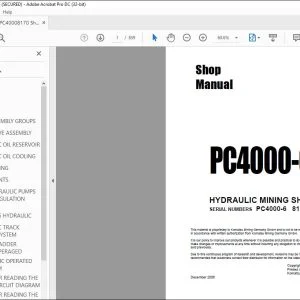 KOMATSU PC4000-6 EXCAVATOR HYDRAULIC MINING SHOVEL SHOP MANUAL 8170 - PDF DOWNLOAD