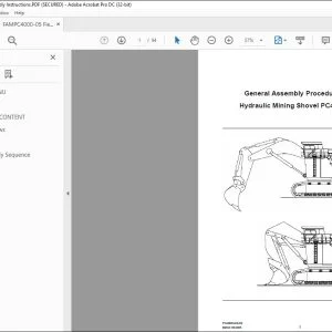 KOMATSU PC4000 EXCAVATOR HYDRAULIC MINING SHOVEL GENERAL ASSEMBLY MANUAL - PDF DOWNLOAD