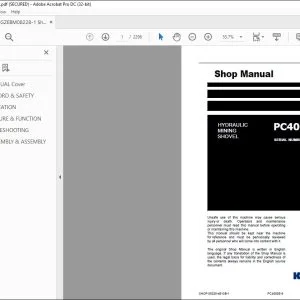 KOMATSU PC4000E-6 EXCAVATOR HYDRAULIC MINING SHOVEL SHOP MANUAL 08228 & up - PDF DOWNLOAD