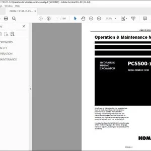 KOMATSU PC5500-11 HYDRAULIC MINING EXCAVATOR OPERATION & MAINTENANCE MANUAL 15185 - PDF DOWNLOAD