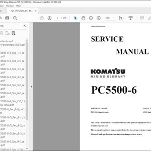 KOMATSU PC5500-6 ELETRIC DRIVE SERVICE MANUAL 15050 & up - PDF DOWNLOAD