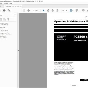 KOMATSU PC5500-6 HYDRAULIC MINING EXCAVATOR OPERATION & MAINTENANCE MANUAL 15178 - PDF DOWNLOAD