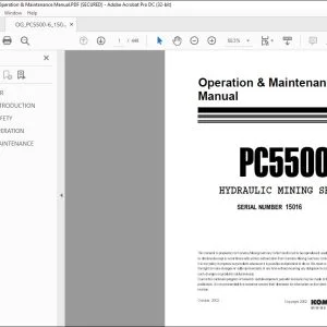 KOMATSU PC5500-6 HYDRAULIC MINING SHOVEL OPERATION & MAINTENANCE MANUAL 15016 - PDF DOWNLOAD