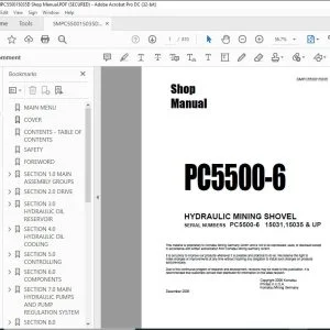KOMATSU PC5500-6 HYDRAULIC MINING SHOVEL SHOP MANUAL SMPC550015035 - PDF DOWNLOAD