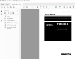 KOMATSU PC5500E-6 HYDRAULIC EXCAVATOR SHOP MANUAL 15016 & up - PDF DOWNLOAD