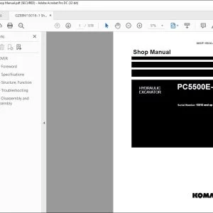 KOMATSU PC5500E-6 HYDRAULIC EXCAVATOR SHOP MANUAL 15016 & up - PDF DOWNLOAD