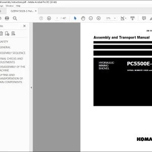 KOMATSU PC5500E-6 HYDRAULIC MINING SHOVEL ASSEMBLY AND TRANSPORT MANUAL 15028 & up - PDF DOWNLOAD