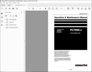 KOMATSU PC7000-6 EXCAVATOR HYDRAULIC MINING SHOVEL OPERATION & MAINTENANCE MANUAL 35005 - PDF DOWNLOAD