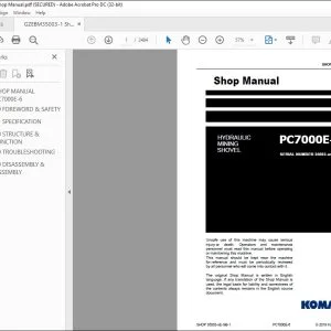 KOMATSU PC7000E-6 EXCAVATOR HYDRAULIC MINING SHOVEL SHOP MANUAL 35003 - PDF DOWNLOAD