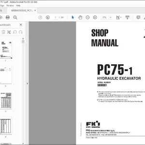KOMATSU PC75-1 HYDRAULIC EXCAVATOR SHOP MANUAL WEBM000500 - PDF DOWNLOAD