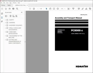 KOMATSU PC8000-6 EXCAVATOR HYDRAULIC MINING SHOVEL ASSEMBLY AND TRANSPORT MANUAL 12105 - PDF DOWNLOAD