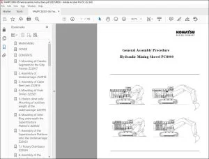 KOMATSU PC8000 HYDRAULIC MINING SHOVEL GENERAL ASSEMBLY MANUAL - PDF DOWNLOAD