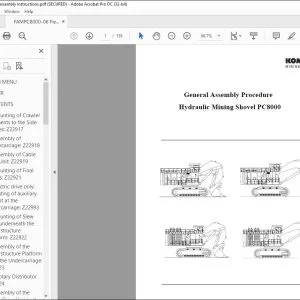 KOMATSU PC8000 HYDRAULIC MINING SHOVEL GENERAL ASSEMBLY MANUAL - PDF DOWNLOAD