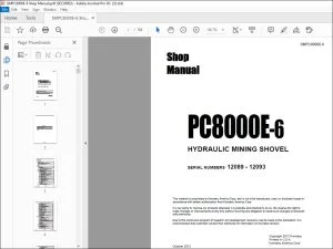 KOMATSU PC8000E-6 EXCAVATOR HYDRAULIC MINING SHOVEL SHOP MANUAL 12089-12093 - PDF DOWNLOAD