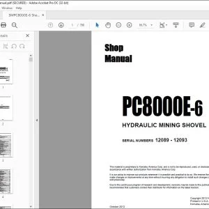 KOMATSU PC8000E-6 EXCAVATOR HYDRAULIC MINING SHOVEL SHOP MANUAL 12089-12093 - PDF DOWNLOAD