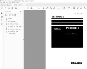 KOMATSU PC8000E-6 HYDRAULIC EXCAVATOR SHOP MANUAL 12037 - PDF DOWNLOAD