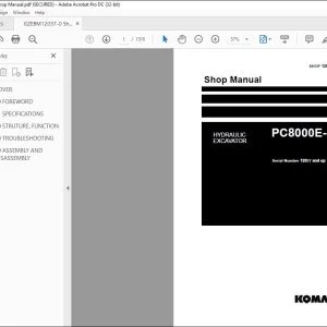 KOMATSU PC8000E-6 HYDRAULIC EXCAVATOR SHOP MANUAL 12037 - PDF DOWNLOAD