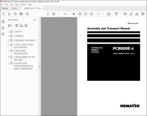 KOMATSU PC8000E-6 HYDRAULIC MINING SHOVEL ASSEMBLY AND TRANSPORT MANUAL AM12107up-EN-7 - PDF DOWNLOAD