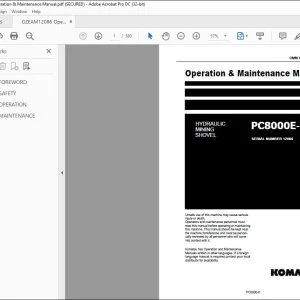 KOMATSU PC8000E-6 HYDRAULIC MINING SHOVEL OPERATION & MAINTENANCE MANUAL 12086-xE-GB-0 - PDF DOWNLOAD