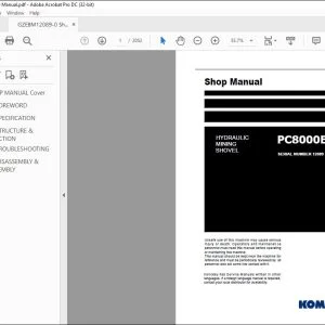 KOMATSU PC8000E-6 HYDRAULIC MINING SHOVEL SHOP MANUAL 12089-xE-GB-0 - PDF DOWNLOAD