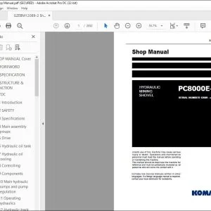 KOMATSU PC8000E-6 HYDRAULIC MINING SHOVEL SHOP MANUAL 12089-xE-GB-2 - PDF DOWNLOAD
