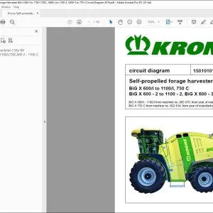 Krone  BiG X 600/I, 700/I, 850/I, 1100/I, 750 C Self-propelled forage harvester circuit diagram 150101013 -01 EN - PDF