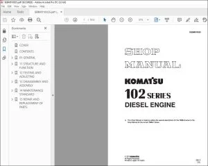 Komatsu 102 Series Diesel Engine Shop Manual SEBM010025 - PDF DOWNLOAD