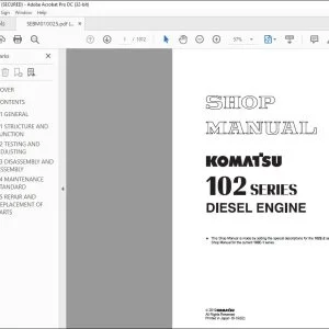 Komatsu 102 Series Diesel Engine Shop Manual SEBM010025 - PDF DOWNLOAD