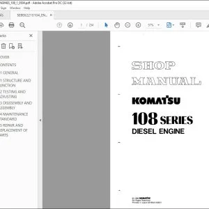 Komatsu 108 Series Diesel Engine Shop Manual SEBE62210104 - PDF DOWNLOAD