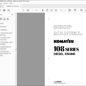 Komatsu 108 Series Diesel Engine Shop Manual SEBE62210104 - PDF DOWNLOAD