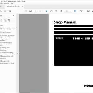 Komatsu 114E-3 Series Engine Shop Manual SEN00169-19 - PDF DOWNLOAD