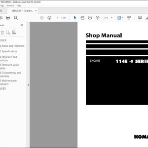 Komatsu 114E-5 Series Engine Shop Manual SEN05537-05 - PDF DOWNLOAD