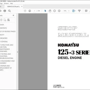 Komatsu 125-3 Series Diesel Engine Shop Manual SEBM024209 - PDF DOWNLOAD