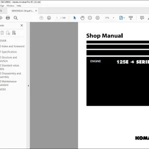 Komatsu 125E-6 Series Engine Shop Manual SEN05624-04 - PDF DOWNLOAD