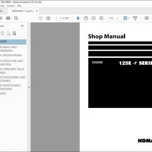Komatsu 125E-7 Series Engine Shop Manual SEN06495-10 - PDF DOWNLOAD