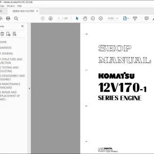 Komatsu 12V170-1 Series Engine Shop Manual SEBE61800105 - PDF DOWNLOAD