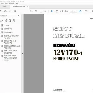 Komatsu 12V170-1 Series Engine Shop Manual SEBM028506 - PDF DOWNLOAD