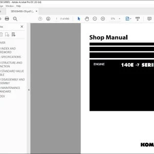 Komatsu 140E-7 Series Engine Shop Manual SEN06498-09 - PDF DOWNLOAD