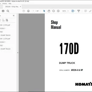 Komatsu 170D Dump Truck Shop Manual DG536-1 - PDF DOWNLOAD