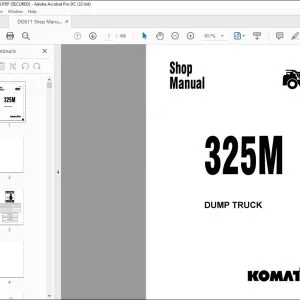 Komatsu 325M Dump Truck Shop Manual DG611 - PDF DOWNLOAD
