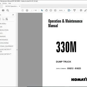 Komatsu 330M Dump Truck Operation & Maintenance Manual DG745 - PDF DOWNLOAD