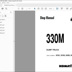 Komatsu 330M Dump Truck Shop Manual DG666 - PDF DOWNLOAD
