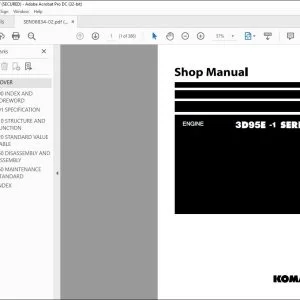 Komatsu 3D95E -1 Series Engine Shop Manual SEN06834-02 - PDF DOWNLOAD