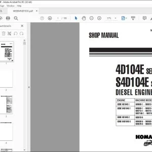 Komatsu 4D104E SERIES S4D104E SERIES Diesel Engine Shop Manual WEBMNEF000 - PDF DOWNLOAD
